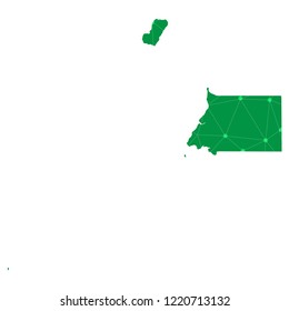 Map of Equatorial Guinea from Polygonal wire frame low poly mesh,Equatorial Guinea map Vector Illustration EPS10.