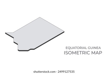 Map of the Equatorial Guinea in simple isometric form. Illustration of isometric map of the country.