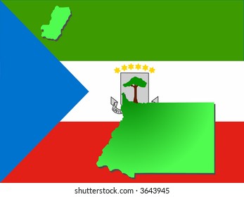 map of Equatorial guinea and their flag illustration