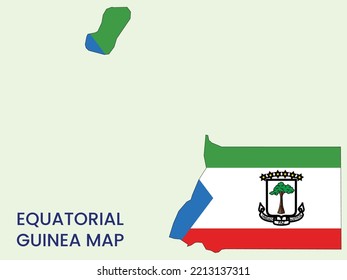 Map of Equatorial Guinea, Equatorial Guinea Map vector Illustration,  Map of Equatorial Guinea With The National Flag.