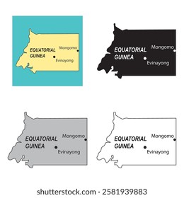 Map of Equatorial Guinea vector illustration symbol design