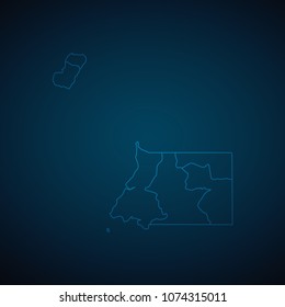 Map Equatorial Guinea-Abstract High Detailed Glow Map on Dark Background for design app, ui,Travel. Vector eps 10.