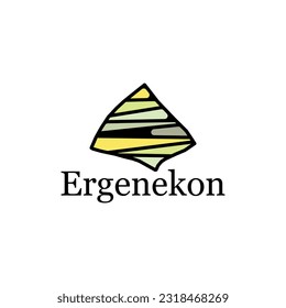 map of Ergenekon with named regions and travel icons, Country map for infographic
