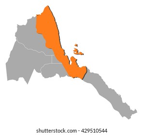 Map - Eritrea, Debub