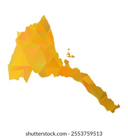 Map of Eritrea - Gold Polygonal Design For Your. Vector illustration eps 10.