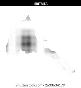 Mapa de Eritrea ilustrado con puntos y líneas