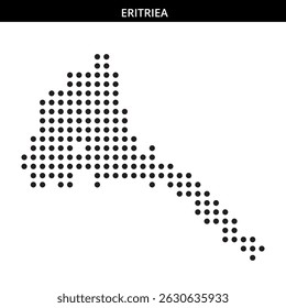 Map of Eritrea illustrated with dots and lines