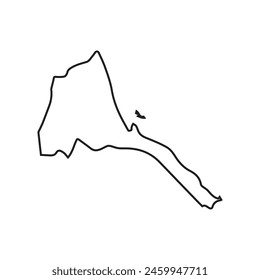Icono de la línea Eritrea. Ilustración Vector gráfico del mapa de Eritrea. 