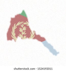 Map of Eritrea. Mosaic style map with flag of Eritrea. Extraordinary vector illustration.