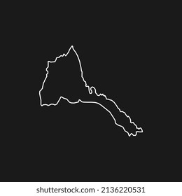 Map of Eritrea on Black Background