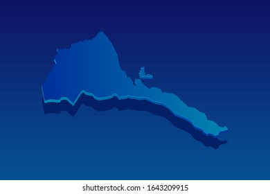 mapa de Eritrea de fondo azul. Vector moderno concepto isométrico de la ilustración de la tarjeta de felicitación paso 10.