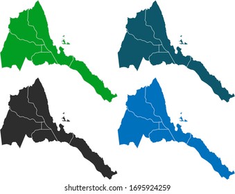 map of eritrea. original map.variety of colors on white background. Vector illustration eps 10.