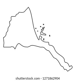 map of Eritrea - outline. Silhouette of map of Eritrea vector illustration