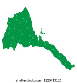 Map of Eritrea from Polygonal wire frame low poly mesh,Eritrea map Vector Illustration EPS10.