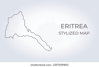 Mapa de Eritrea en un estilo minimalista estilizado. Simple ilustración del mapa del país.