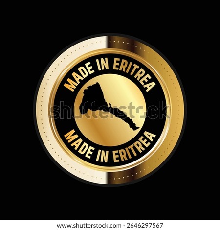 Map of Eritrea. Vector illustration. Logo, Icon, and Symbol. Eritrea map gold seal. 