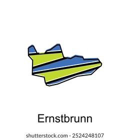 Map of Ernstbrunn design illustration, vector symbol, sign, outline, World Map International vector template on white background