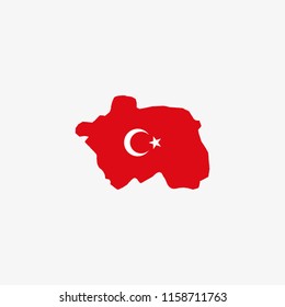 Map of Eskisehir - Turkey Vector Illustration

