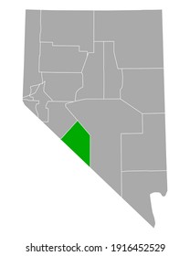 Mapa de Esmeralda en Nevada en blanco