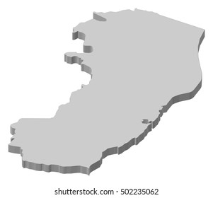 Map - Espirito Santo (Brazil) - 3D-Illustration