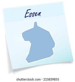 Map of essen as sticky note in blue