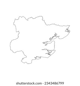 The map of the Essex county isolated on white background. Vector illustration
