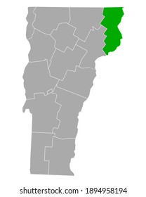 Map of Essex in Vermont on white