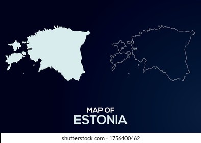 Map of Estonia. Abstract design, vector illustration by using adobe illustrator.Estonia Islands isolated map.  Estonia Outline map. Editable Map design.