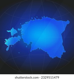 Mapa de Estonia en color azul. Plantilla para sitio web, informe anual, noticias, infografías. Ilustración vectorial 