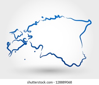 Map Of Estonia. Map Concept