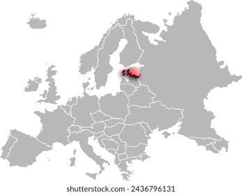 map of ESTONIA with the countries of EUROPE 3d isometric