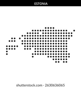 Map of Estonia depicted with a dot pattern
