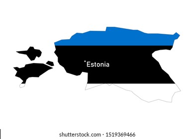 Map of Estonia With Flag on White Background High Resolution. Vector Illustration EPS 10

