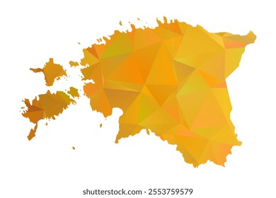 Map of Estonia - Gold Polygonal Design For Your. Vector illustration eps 10.