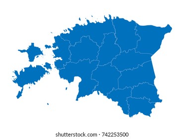 Map of estonia. High detailed vector map - estonia.