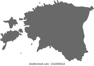 Map of Estonia. High res (300dpi). Highly detailed border representation. Web mercator projection. Scalable vector graphic. For web and print use. Border and fill colors can be changed in eps format.