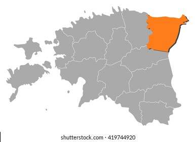 Map - Estonia, Ida-Viru