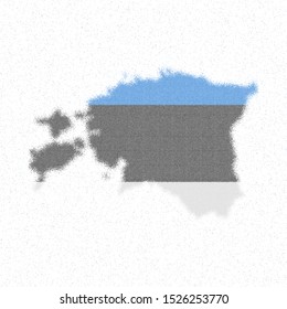 Map of Estonia. Mosaic style map with flag of Estonia. Fair vector illustration.