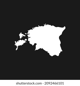 Map of Estonia on Black Background
