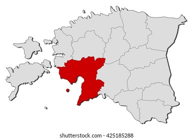 Map - Estonia, Paernu