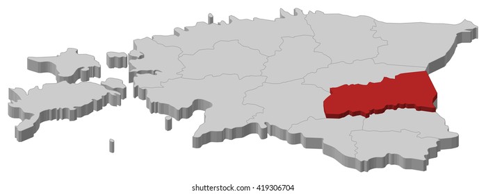 Map - Estonia, Tartu - 3D-Illustration