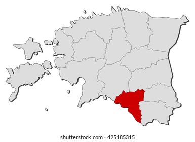 Map - Estonia, Valga