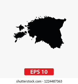 Map of Estonia. Vector