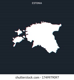 Map of Estonia Vector Design Template On Dark Background.