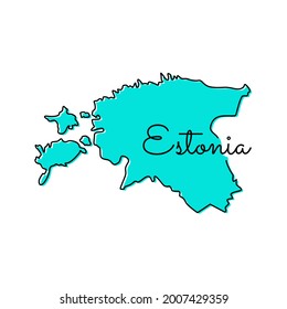 Mapa de la plantilla de diseño de la ilustración vectorial de Estonia.