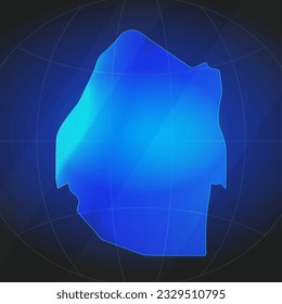 Map of Eswatini in blue color. Template for website, annual report, news, infographics. Vector Illustration 