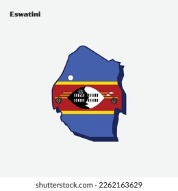 Map of Eswatini flag shape. Vector illustration. Eps 10