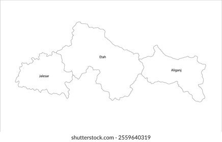 Map of Etah District Block, Etah District, Uttar Pradesh State, Republic of India, Government of  Uttar Pradesh, Indian territory, Eastern India, politics, village, tourism