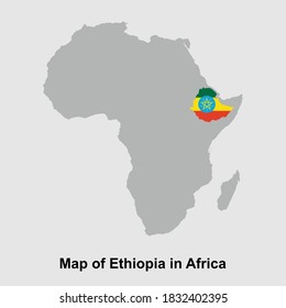 Mapa de Etiopía en África ilustraciones vectoriales aisladas