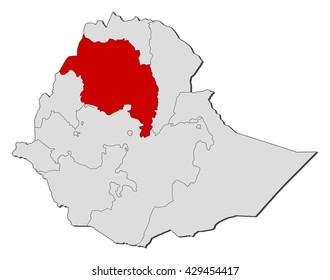 Map - Ethiopia, Amhara